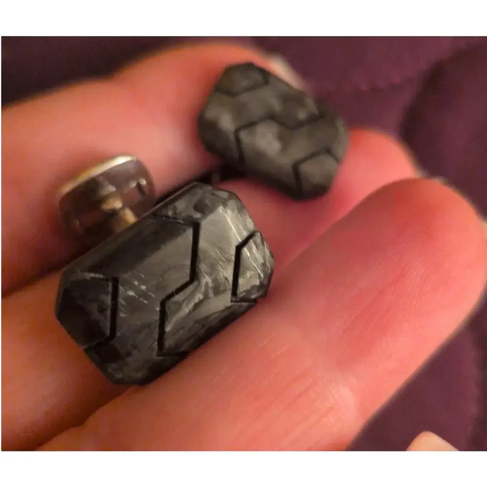 David Yurman Black Forged Carbon & 925 Sterling Silver Cufflinks
